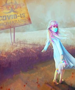 Covid Nineteen Unicorn Paint by numbers