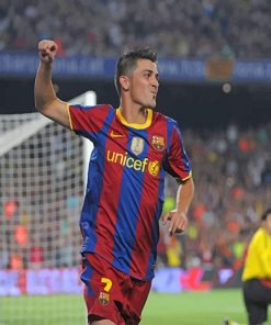 David Villa Barcelona adult paint by number