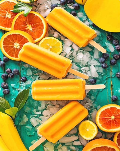 Orange Ice Cream adult paint by numbers