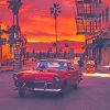 VW in california streets sunset adult paint by numbers