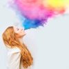 Colorful redhead Wind Blow Paint by numbers