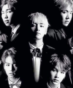 BTS Black and White paint by numbers