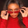 Beyoncé wearing red adult paint by numbers