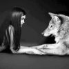 Girl with her wolf best friend adult paint by numbers
