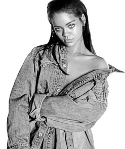Black And White Rihanna paint by number