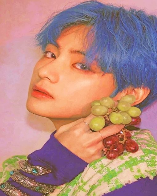 Tae Blue hair adult paint by numbers