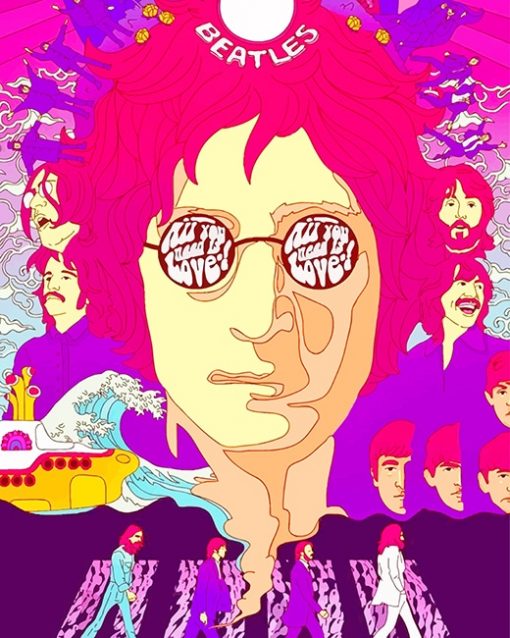 abstract john lennon adult paint by numbers