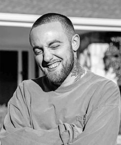 Black And White Mac Miller paint by number
