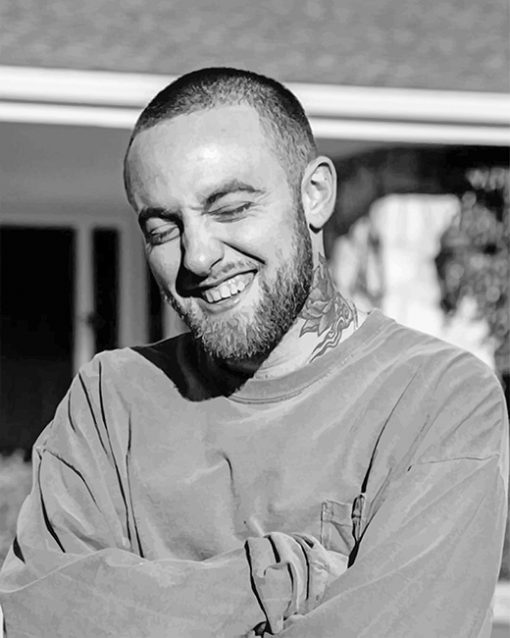 Black And White Mac Miller paint by number