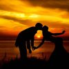 Couple Silhouette Sunset Sunrise paint by numbers