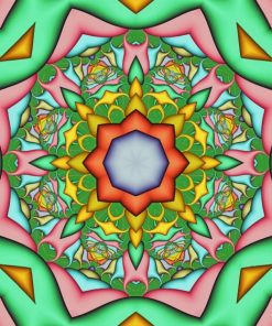Green Mandala paint by number