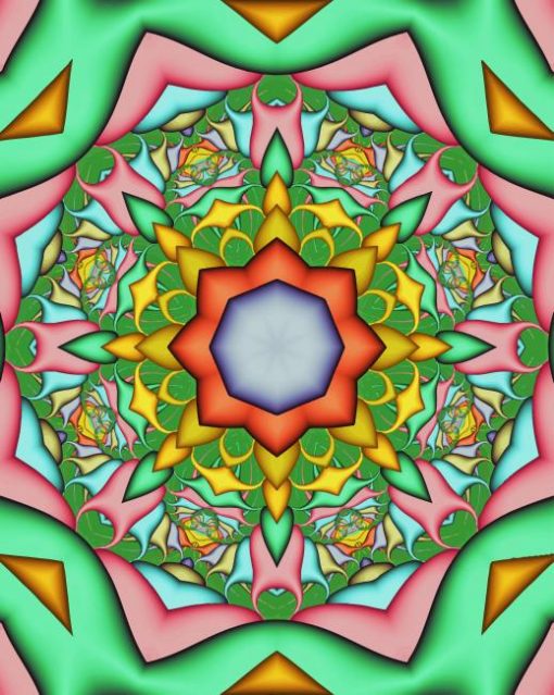Green Mandala paint by number