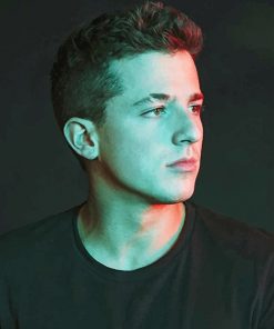Handsome Charlie Puth Wearing Black Paint By Numbers