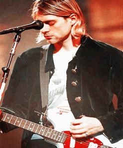Kurt Cobain Playing Guitar Paint By Numbers