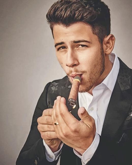Nick Jonas Smoking Cigarette Paint By Numbers
