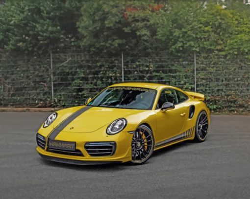 Yellow Porsche 911 Turbo paint by numbers