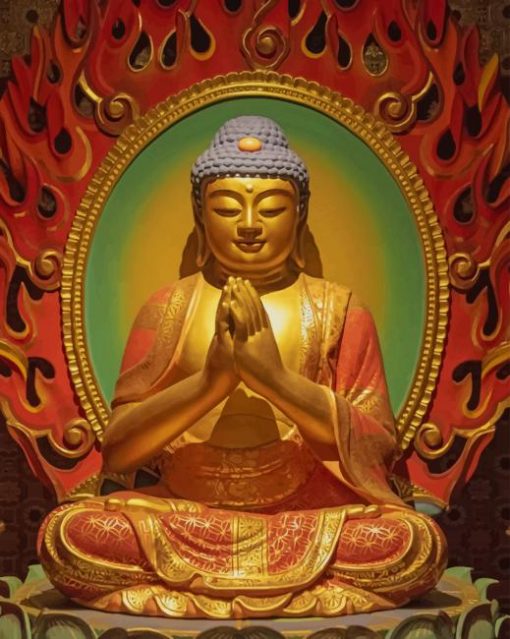 Guatama Buddha Temple Statue paint by numbers