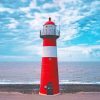 Red And White Lighthouse On Beach paint by numbers