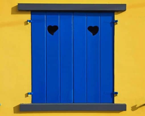Yellow And Blue Window paint by numbers