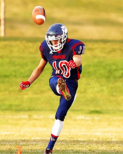 American Football Player At Gaming Field Kickoff Sport paint by number