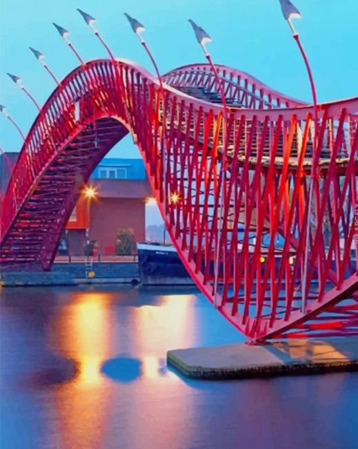 Beautiful Bridge In Netherlands paint by numbers