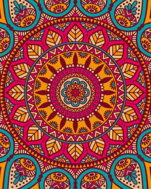 Colorful Mandala paint by numbers