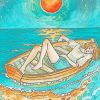 Girl On A Boat Sunset paint by numbers