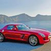 Red Mercedes Mountain Roads paint by numbers