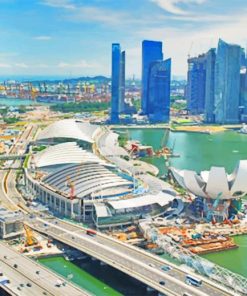 Singapore Marina Bay Skyline paint by numbers