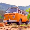 Yellow Van During Daytime In Nature paint by numbers