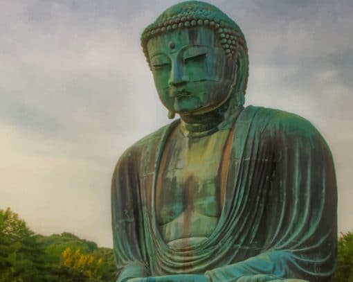 Buddha Statue In Sunset paint by numbers