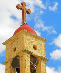 Church Cross Under Cloudy Sky paint by numbers