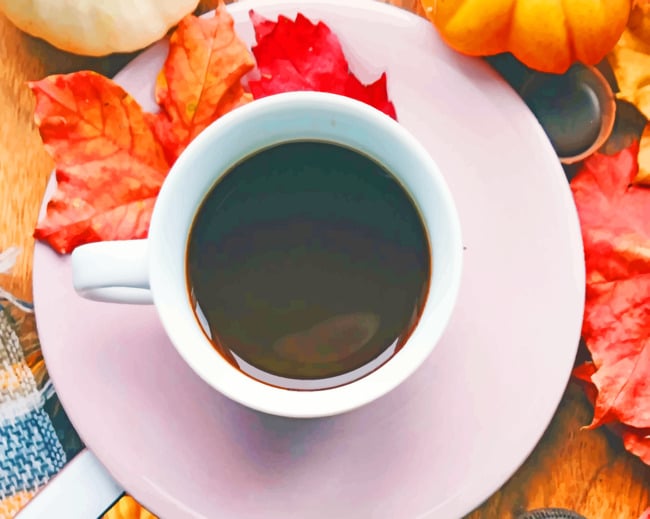 Coffee With Leaves paint by numbers