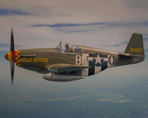 Fighter Airplane P51 Mustang Flight paint by numbers