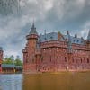 Netherlands Castles Pond DeHaar Castle paint by numbers