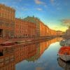 River Between Buildings In Russia paint by numbers