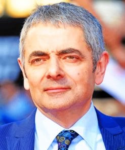Actor Rowan Atkinson paint by numbers