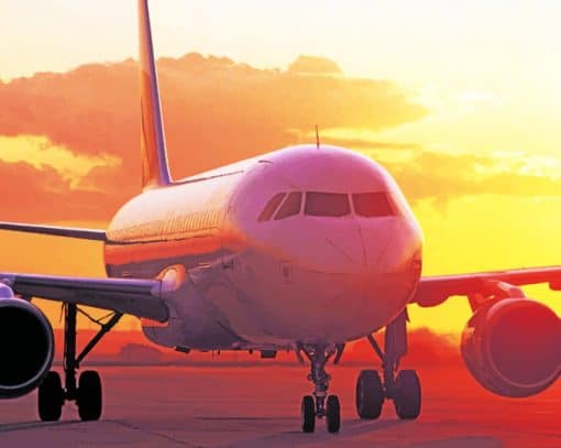 Sunset Airplane Paint By Numbers