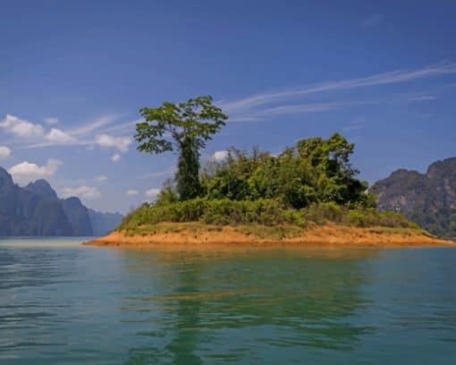 Thailand Parks Lake Island Mountains Cheow Lands paint by numbers