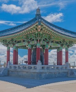 USA Temple Pagodas Korean Friendship Bell paint by numbers