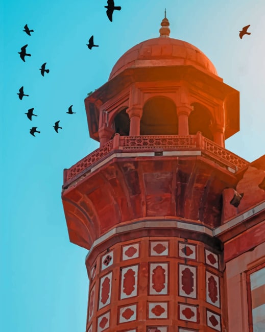 Birds Flying Above Safdarjung Tomb paint by numbers