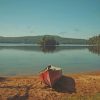 Canoe Resting On Small Beach paint by numbers
