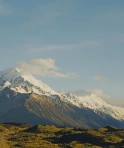 Clouds Scattered Over A Snowcapped Mountain paint by numbers