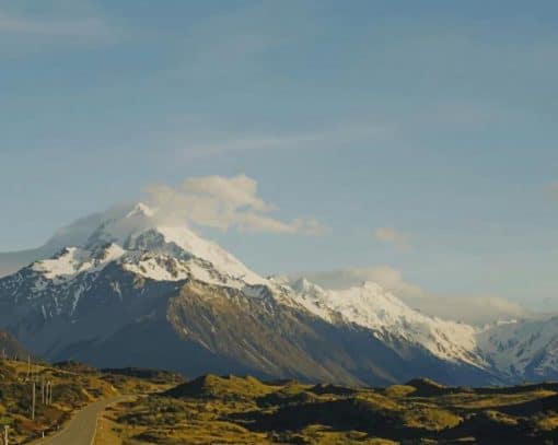 Clouds Scattered Over A Snowcapped Mountain paint by numbers