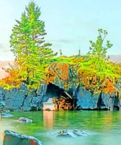 Rock Island With Window Arch paint by numbers