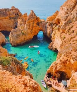 Boats In Lagos Portugal paint by numbers