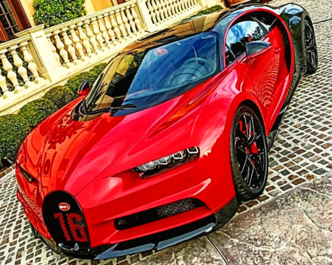Red Bugatti paint by numbers