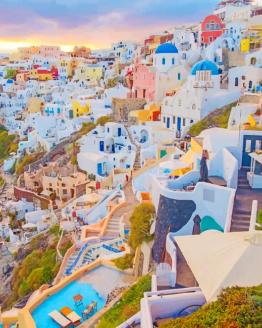 Santorini Island paint by numbers