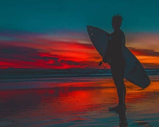 Surfer At Sunset paint by numbers