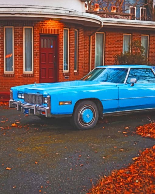 Antique Blue Cadillac paint by numbers